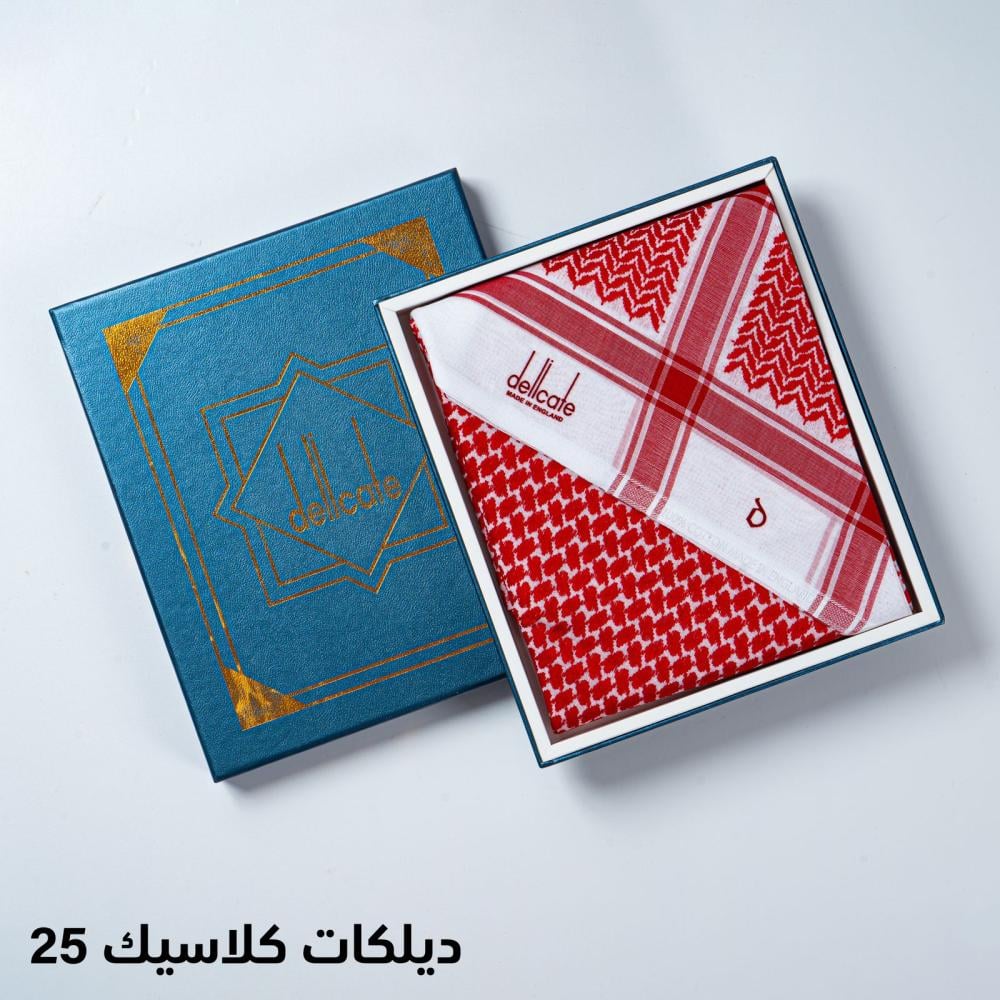 شماغ أحمر غامق ديليكات كلاسيك 25